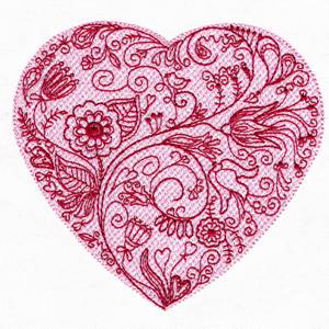 Floral Heart Embroidery Design