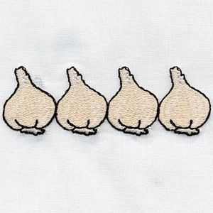 Kitchen Embroidery Designs - Garlic Border